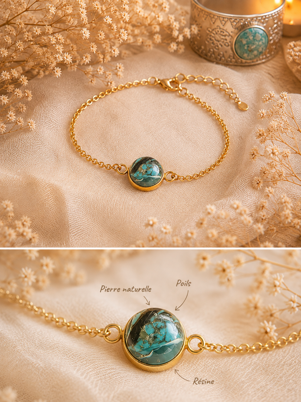Bracelet Souvenir — Cœur Océan