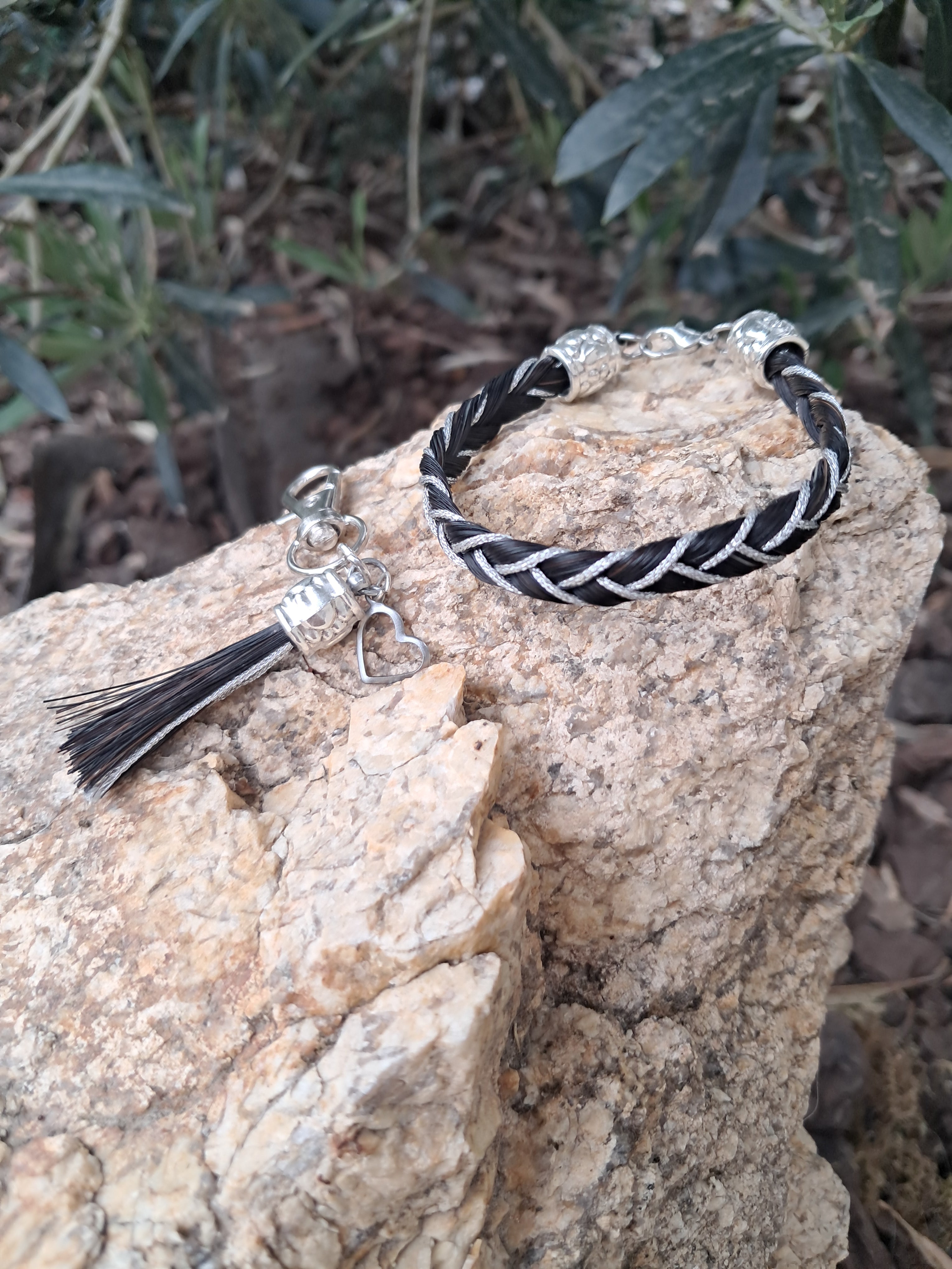 Bracelet tressé argenté