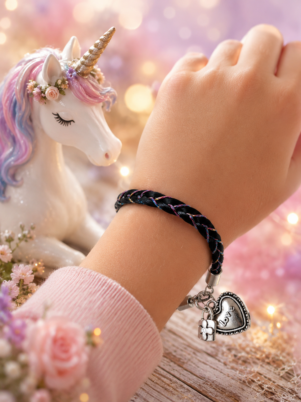 Bracelet fin tressé rose ou multicolors girly