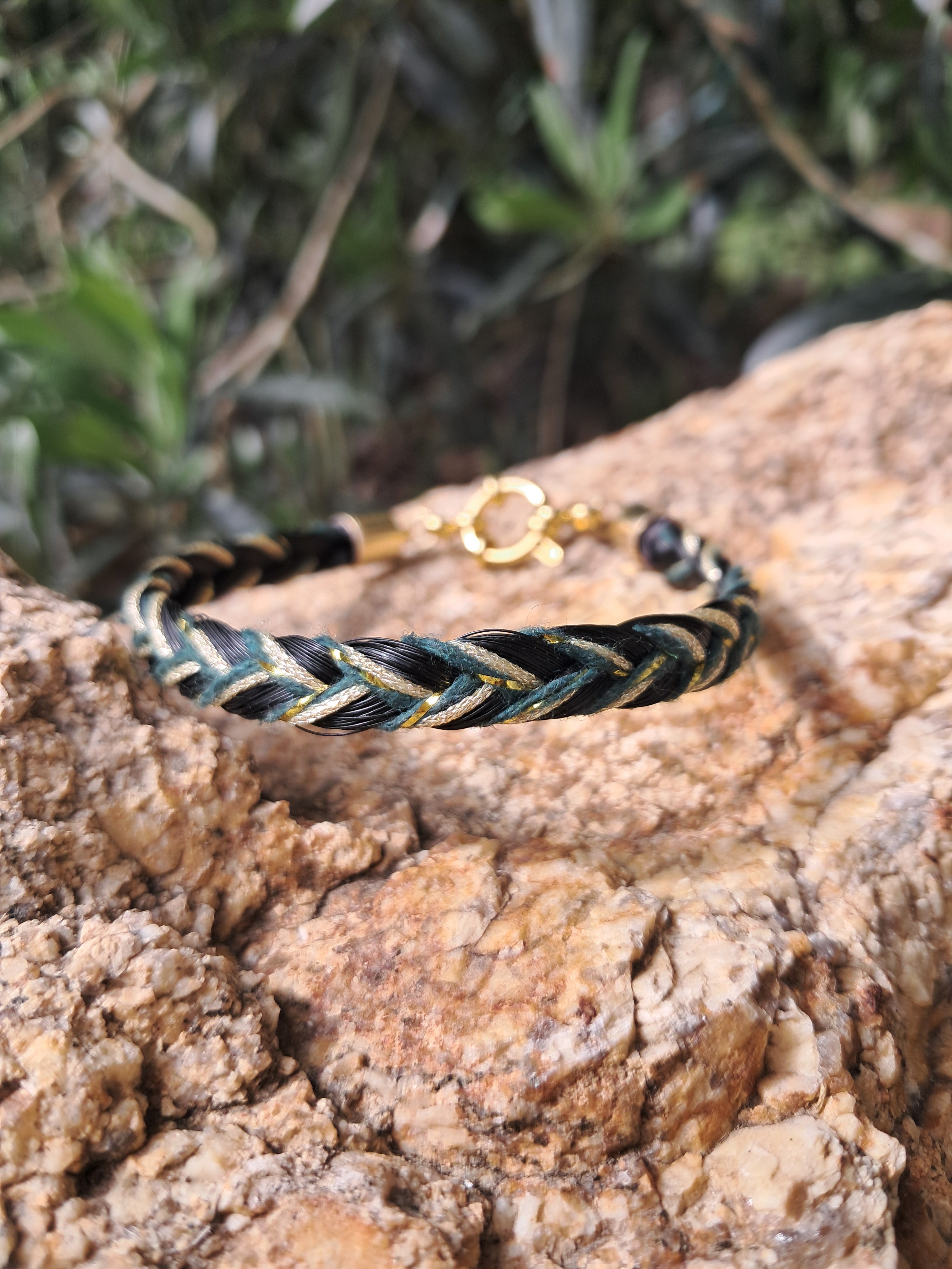 Bracelet tressé émeraude